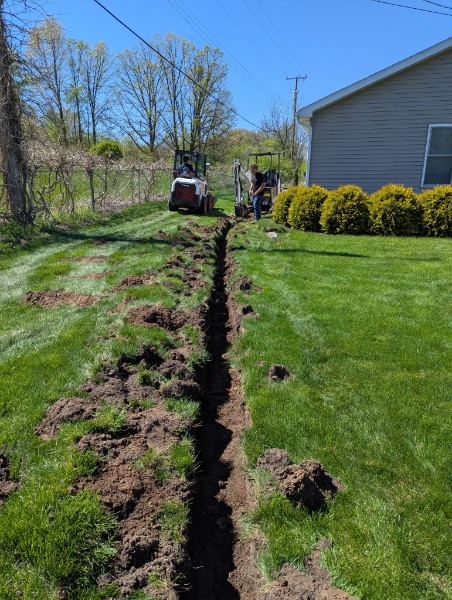Trenching work on property